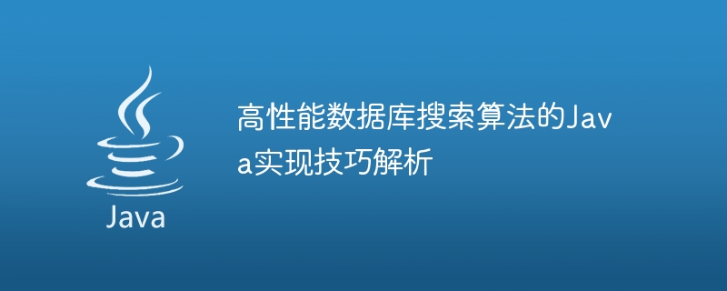 高性能数据库搜索算法的Java实现技巧解析