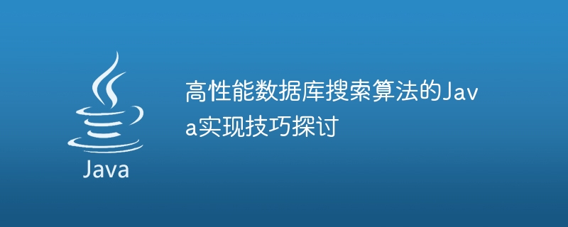 高性能数据库搜索算法的Java实现技巧探讨