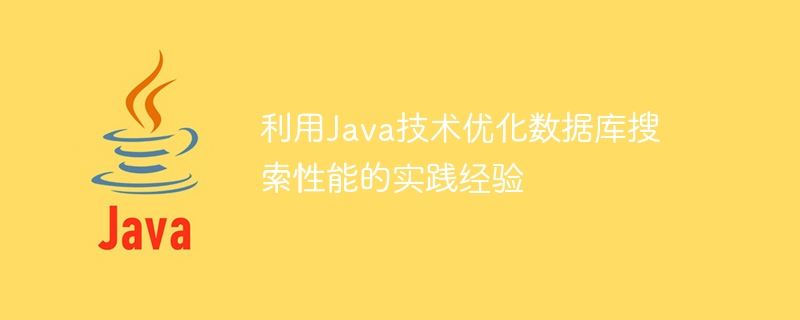 Java 기술을 활용한 데이터베이스 검색 성능 최적화 실무 경험