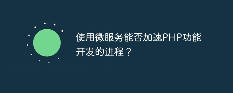 마이크로서비스를 사용하면 PHP 기능 개발 프로세스 속도가 빨라질 수 있나요?