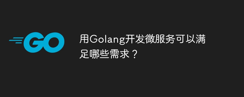 Golang でマイクロサービスを開発すると、どのようなニーズを満たすことができますか?