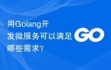 用Golang开发微服务可以满足哪些需求？
