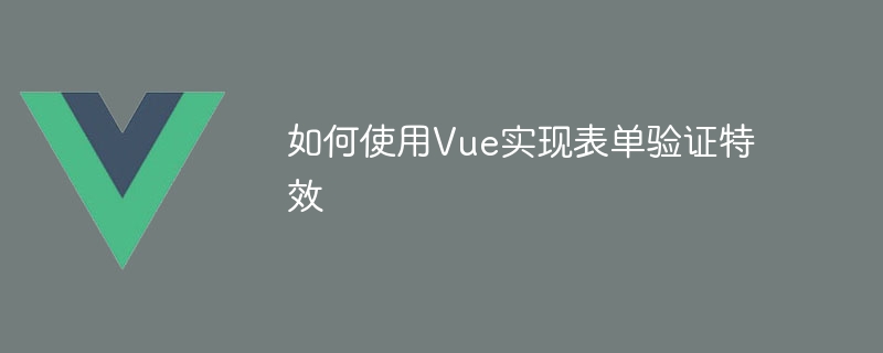 Vue를 사용하여 양식 유효성 검사 효과를 구현하는 방법