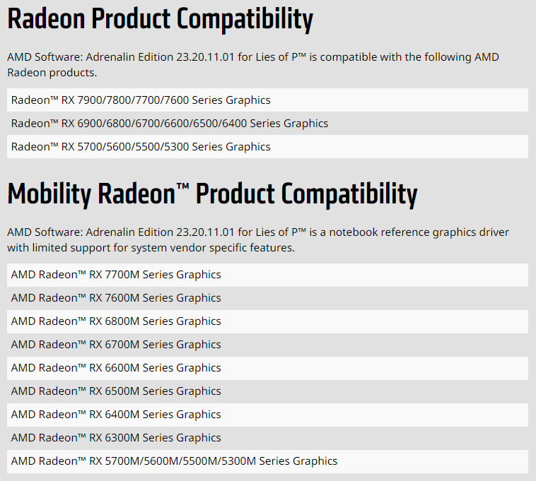 AMD 针对《匹诺曹的谎言》发布专用驱动，仅支持 RDNA 独显