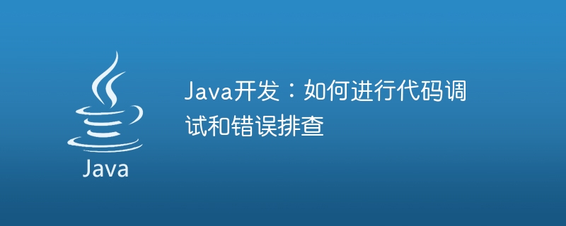 Java 개발: 코드 디버깅 및 문제 해결 방법