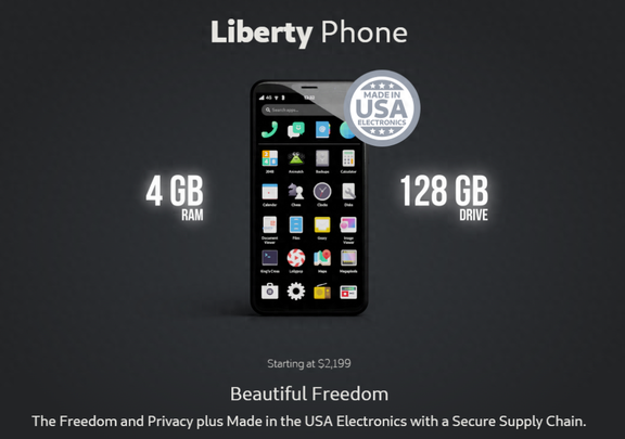 "Liberty Phone"登场：100%美国制造 价格高昂是否值得？