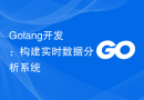 Golang开发：构建实时数据分析系统