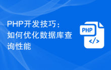 PHP开发技巧：如何优化数据库查询性能