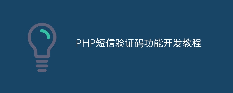 Tutorial zur Entwicklung der PHP-SMS-Verifizierungscodefunktion