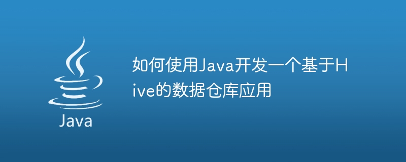 How to use Java to develop a Hive-based data warehouse application