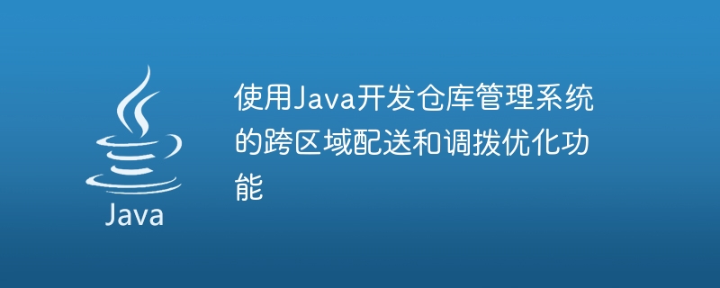 Verwendung von Java zur Entwicklung der überregionalen Verteilungs- und Allokationsoptimierungsfunktionen des Lagerverwaltungssystems