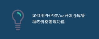 如何用php和vue开发仓库管理的价格管理功能
