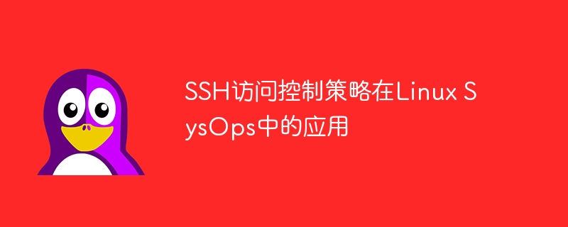 SSH访问控制策略在Linux SysOps中的应用