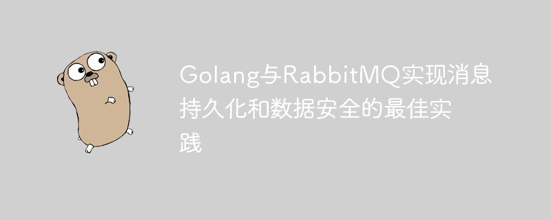 Golang과 RabbitMQ는 메시지 지속성과 데이터 보안을 위한 모범 사례를 구현합니다.