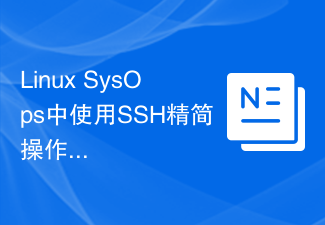 Linux SysOps中使用SSH精简操作命令的技巧