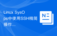 Linux SysOps中使用SSH精简操作命令的技巧