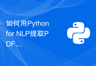 NLP 用の Python を使用して PDF ファイルから重要な情報を抽出するにはどうすればよいですか?