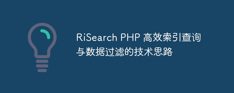 RiSearch PHP 高效索引查询与数据过滤的技术思路