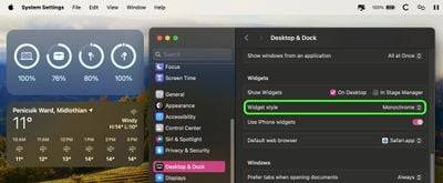 macOS: How to change the color of desktop widgets