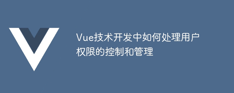 Vue テクノロジー開発におけるユーザー権限の制御と管理を処理する方法