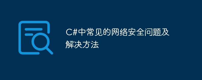 C#中常见的网络安全问题及解决方法