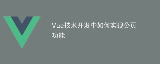 Vue技術開發中如何實現分頁功能