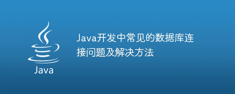 Java 개발의 일반적인 데이터베이스 연결 문제 및 솔루션