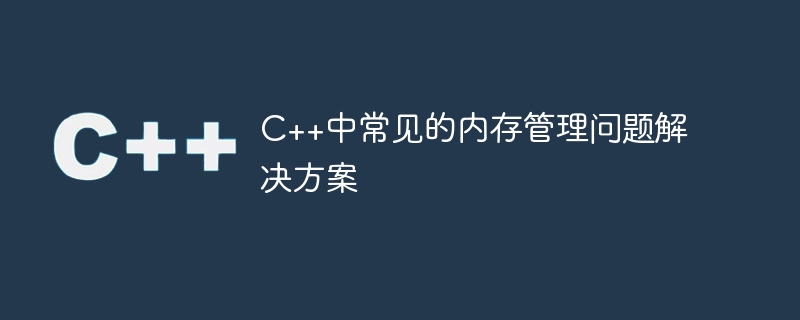 C++中常見的記憶體管理問題解決方案