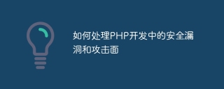 如何处理php开发中的安全漏洞和攻击面