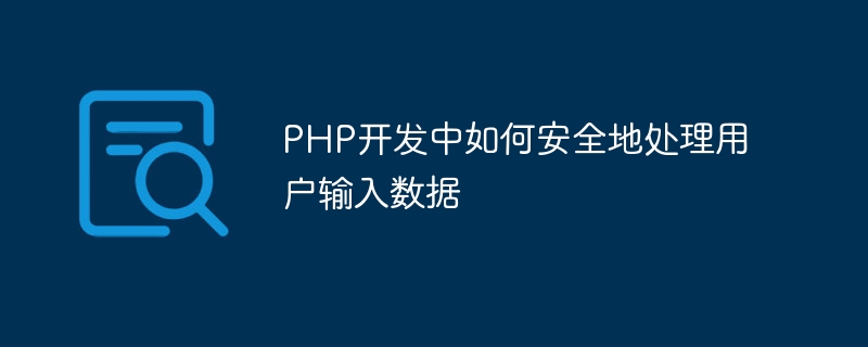 PHP 開発でユーザー入力データを安全に処理する方法