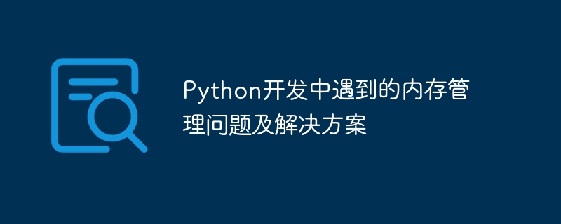 Python 개발에서 발생하는 메모리 관리 문제 및 해결 방법