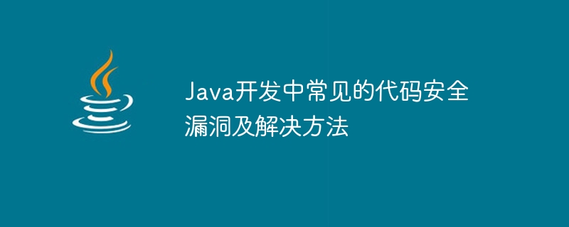 Common code security vulnerabilities and solutions in Java development