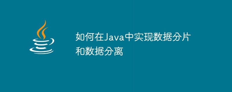 如何在Java中實現資料分片和資料分離