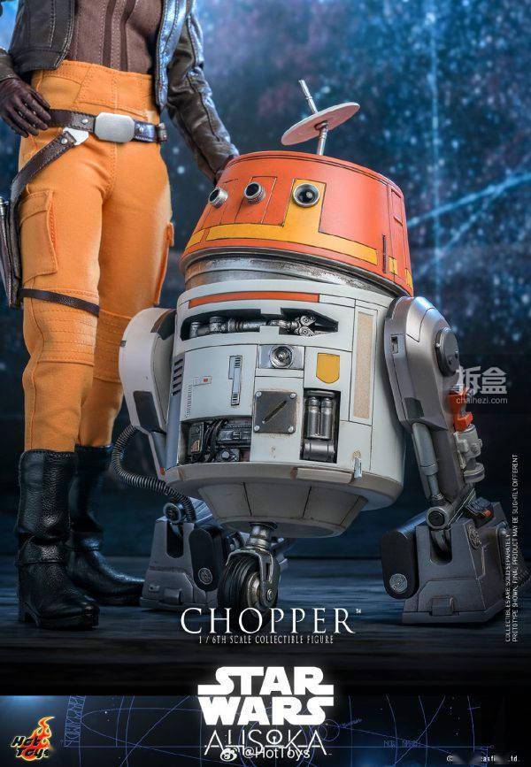 HOTTOYS 星球大战 阿索卡CHOPPER 宇航技工机器人 1/6比例可动人偶的标题可以重写为：HOTTOYS 星球大战 阿索卡CHOPPER 宇航技工机器人 1/6比例可动人偶 - 热销商品！