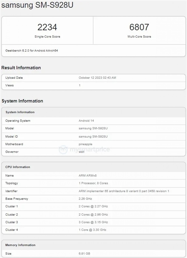 高通骁龙8 Gen3芯片顶配版性能曝光：Geekbench 6跑分分析