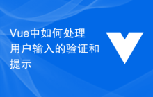 Vue中如何处理用户输入的验证和提示