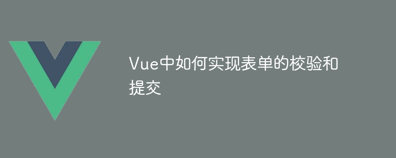 Vue에서 양식 확인 및 제출을 구현하는 방법