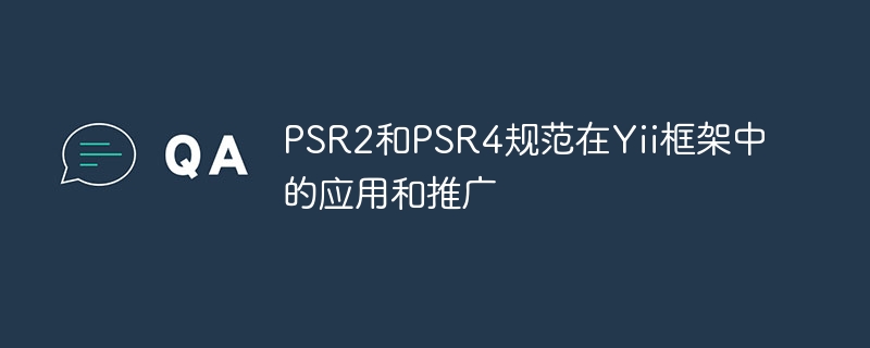 Application and promotion of PSR2 and PSR4 specifications in Yii framework