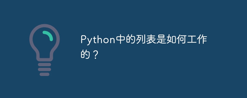 Python에서 목록은 어떻게 작동합니까?