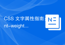 CSS 文字属性指南：font-weight 和 text-transform