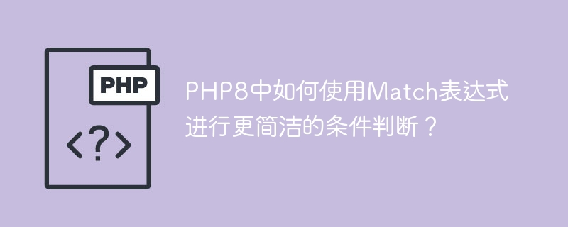 PHP8에서 보다 간결한 조건부 판단을 위해 Match 표현식을 사용하는 방법은 무엇입니까?