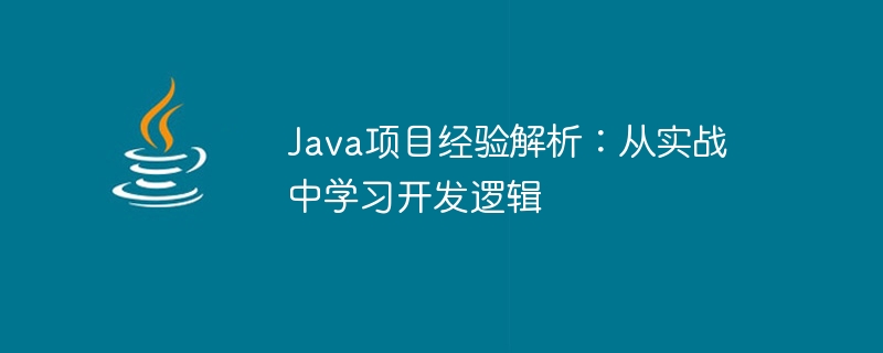 Javaプロジェクト経験分析：開発ロジックを実戦から学ぶ