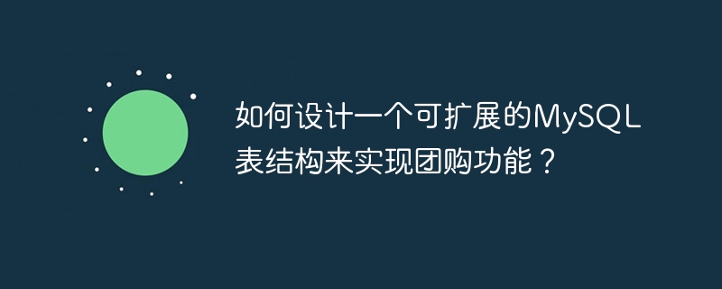 如何设计一个可扩展的MySQL表结构来实现团购功能？