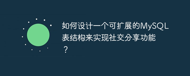 소셜 공유 기능을 구현하기 위해 확장 가능한 MySQL 테이블 구조를 설계하는 방법은 무엇입니까?