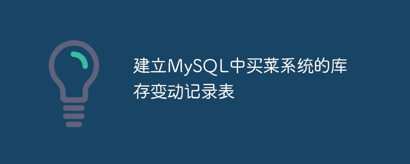 建立MySQL中买菜系统的库存变动记录表