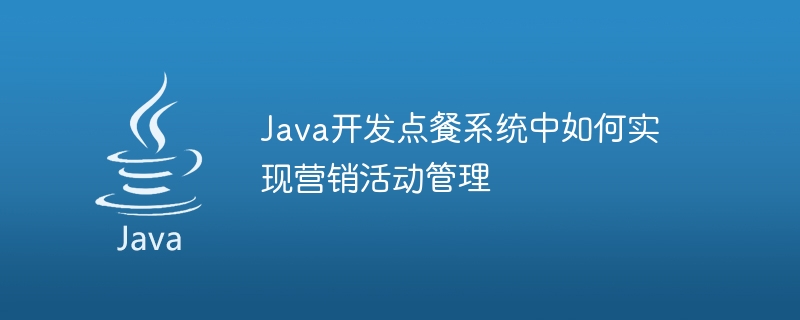 Java开发点餐系统中如何实现营销活动管理