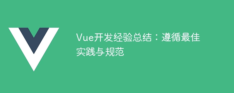 Vue 개발 경험 요약: 모범 사례 및 사양 따르기