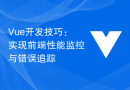 Vue开发技巧：实现前端性能监控与错误追踪