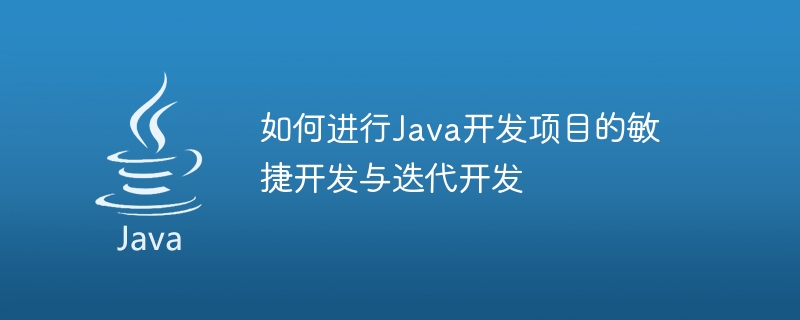 Java 개발 프로젝트의 Agile 개발과 반복 개발을 수행하는 방법