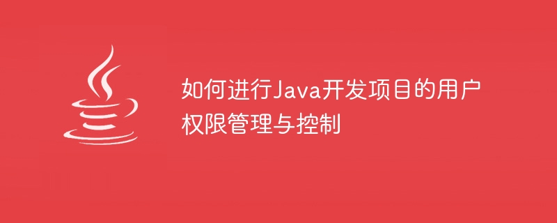 如何进行Java开发项目的用户权限管理与控制